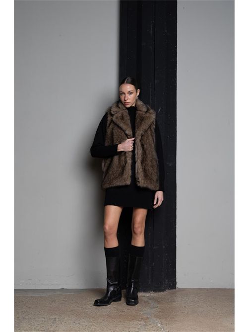 Gilet in ecopelliccia over con maxi rever KAOS | SIJLE021/6002